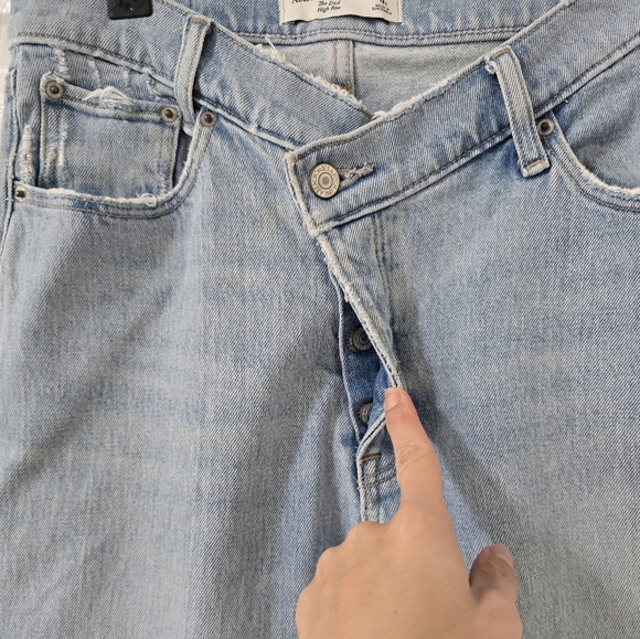Abercrombie And Fitch The Dad High Rise Straight Leg Jeans Asymmetric Size 27/4 - Picture 5 of 7